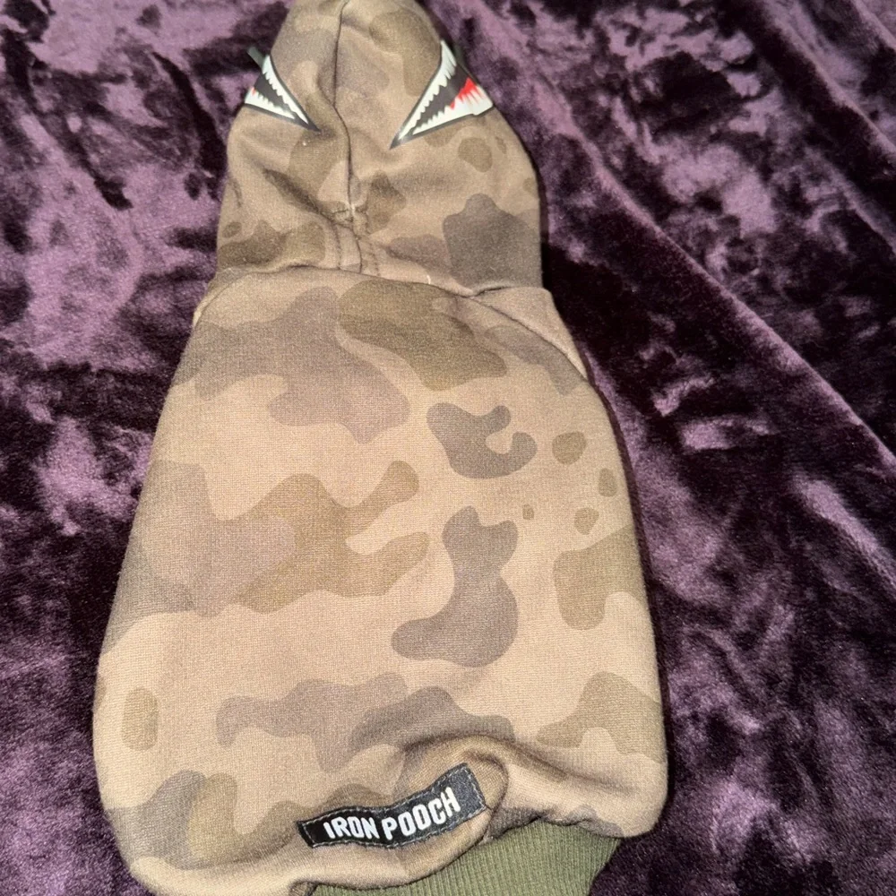 Camo Shark Hoodie for Dogs - Olive Green Dog Sweatshirt